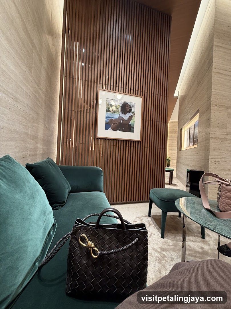 Interior Lounge with Green Sofa and Artwork
