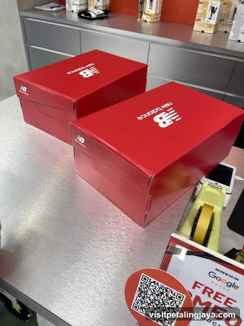 New Balance Shoe Boxes on Counter