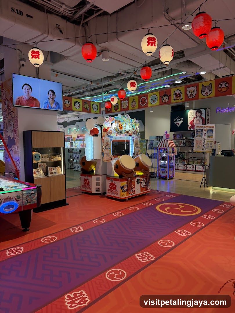 Arcade Game Area with Decorative Lanterns
