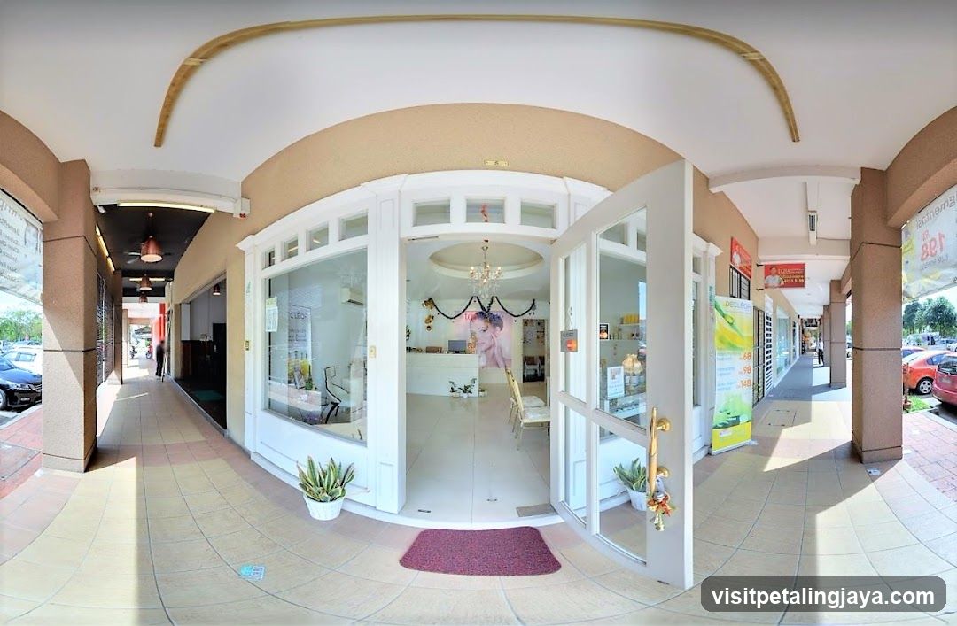 Storefront Entrance with Glass Doors and Interior View