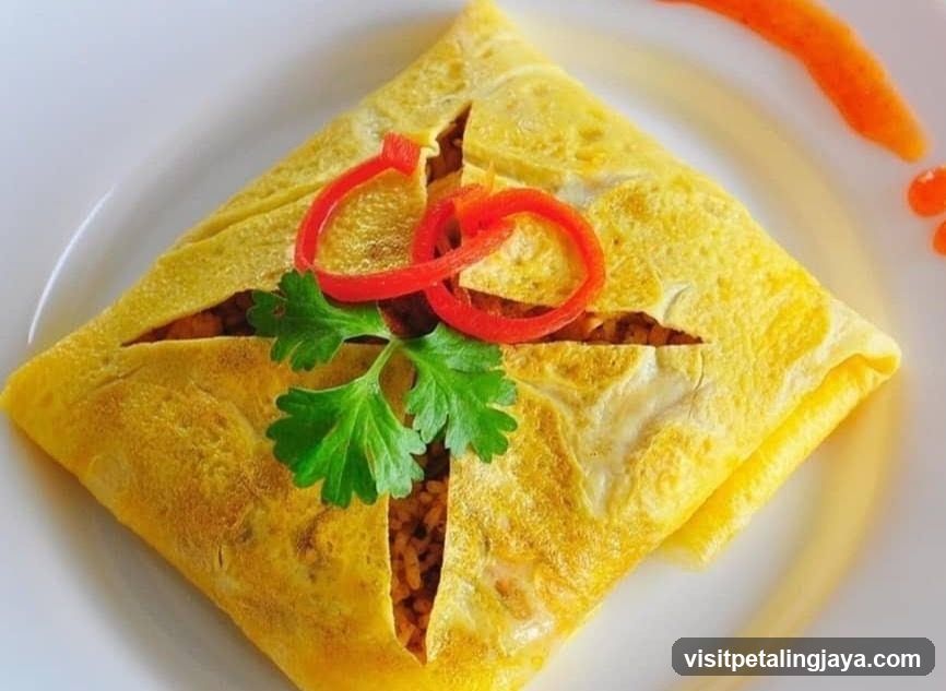 Omelette with Rice and Garnish