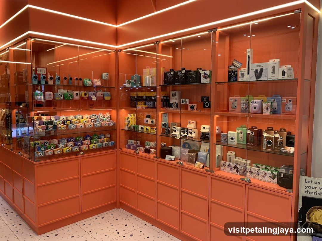 Orange Camera Display Store Interior