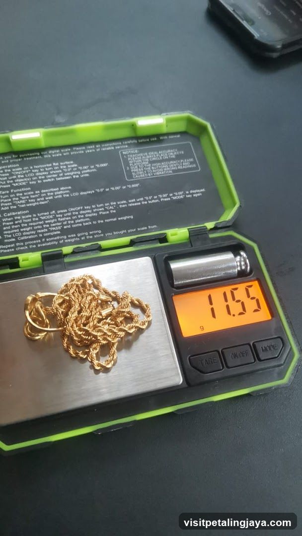 Gold Chain on Digital Scale
