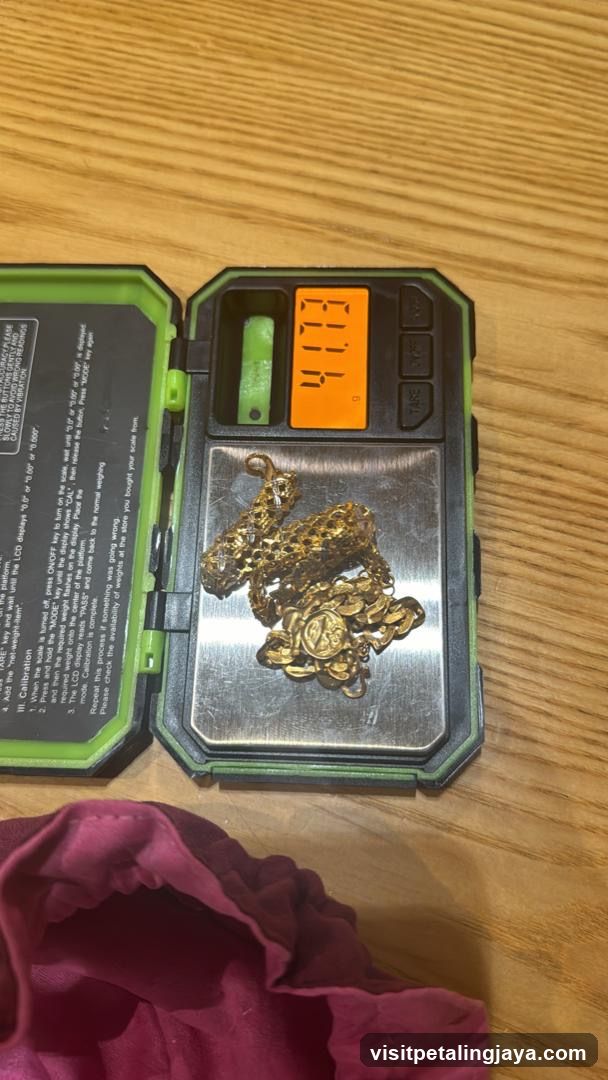 Gold Jewelry on Digital Scale