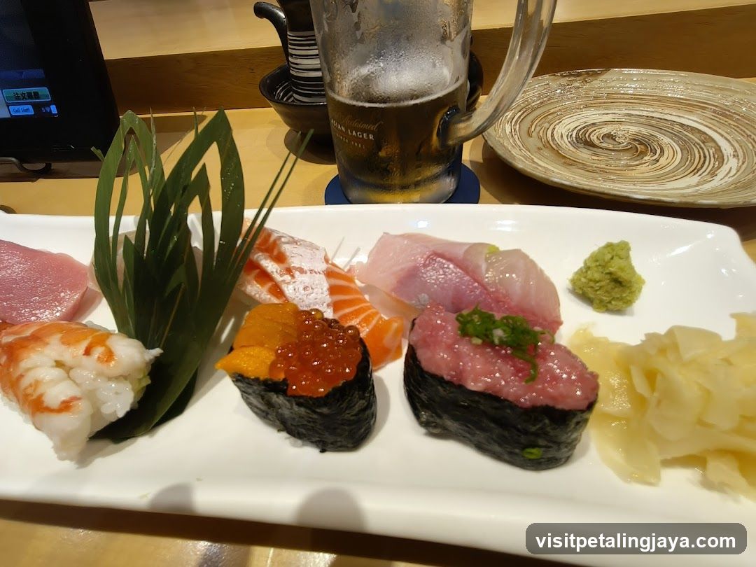 Sushi Platter with Beer