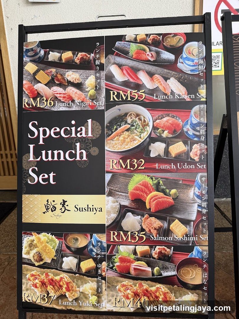 Sushiya Lunch Set Menu Board