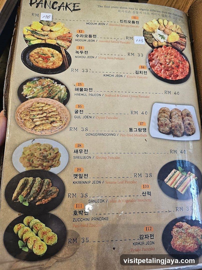 Pancake Menu