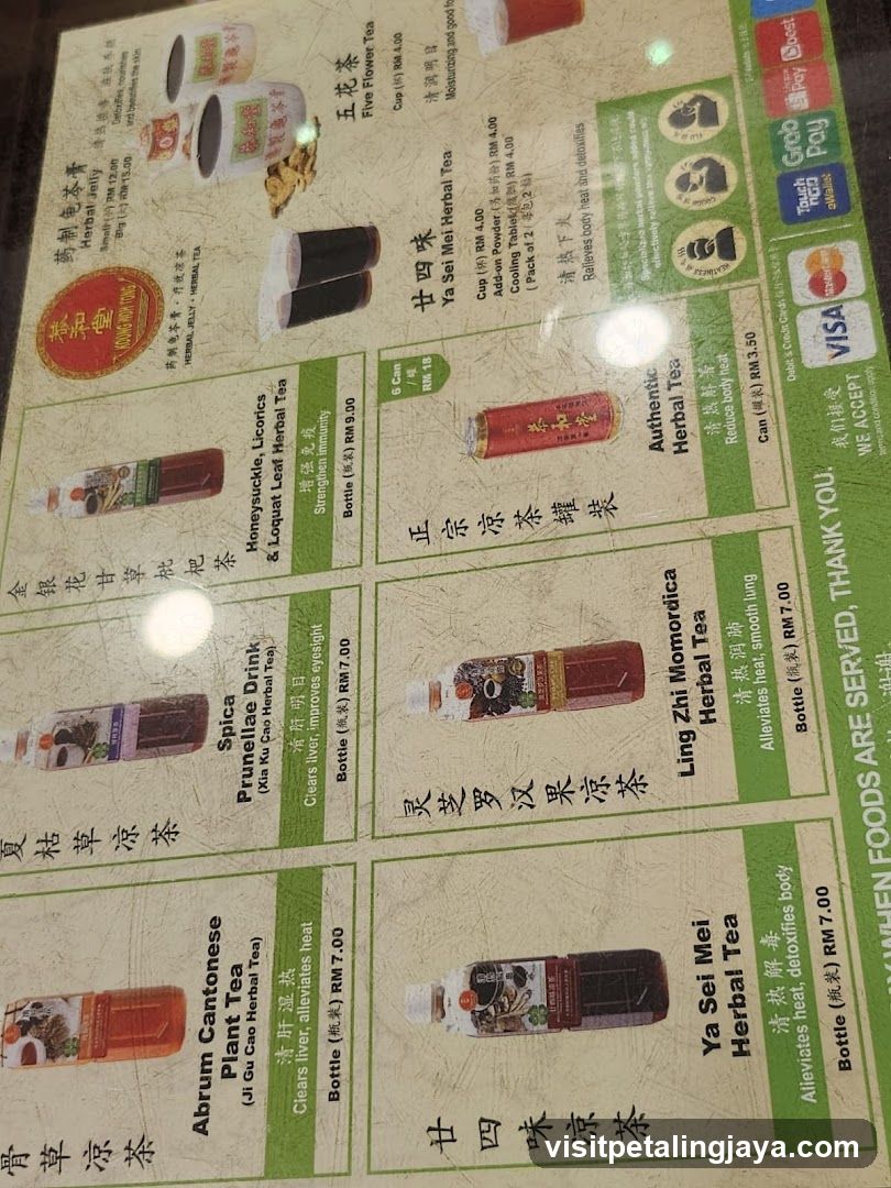Herbal Tea Menu