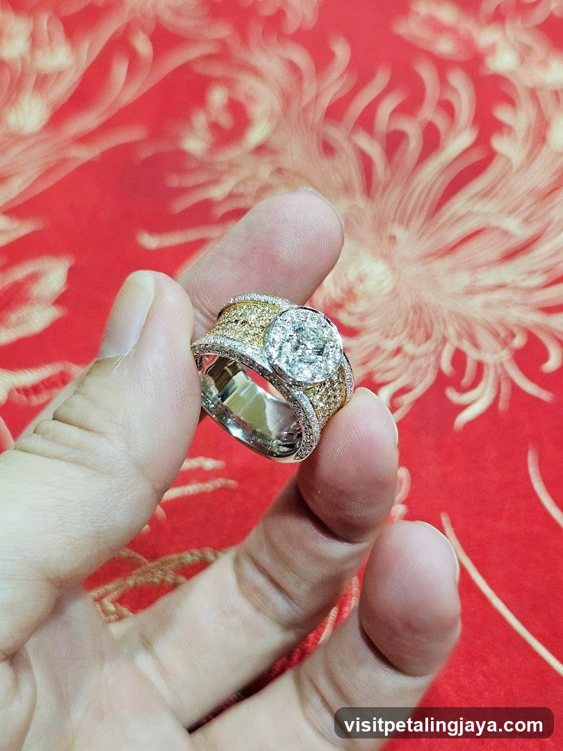 Diamond Ring on Finger