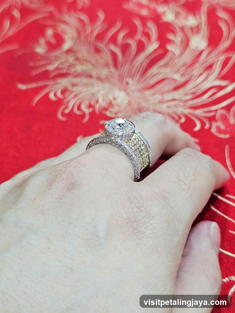 Diamond Ring on Finger