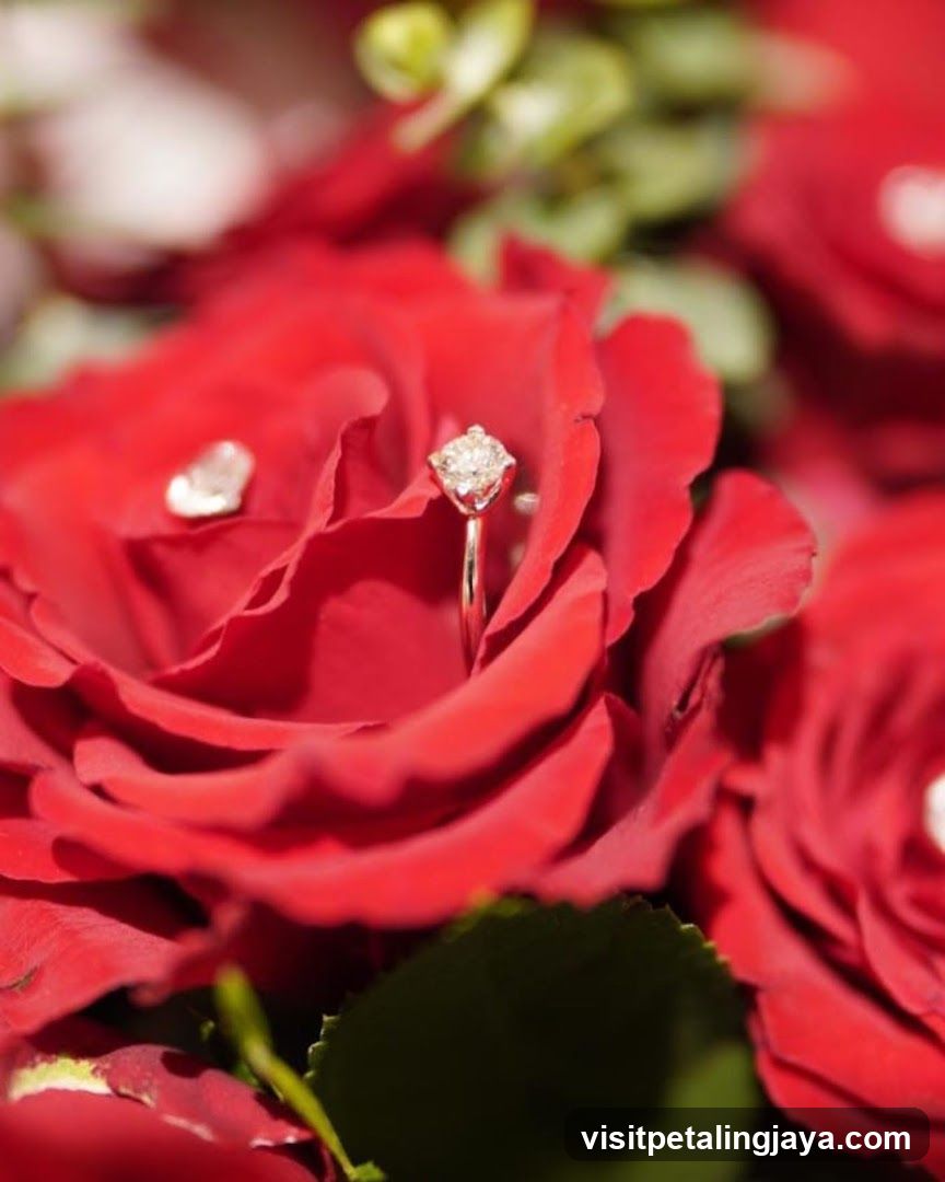 Red Roses with Diamond Ring