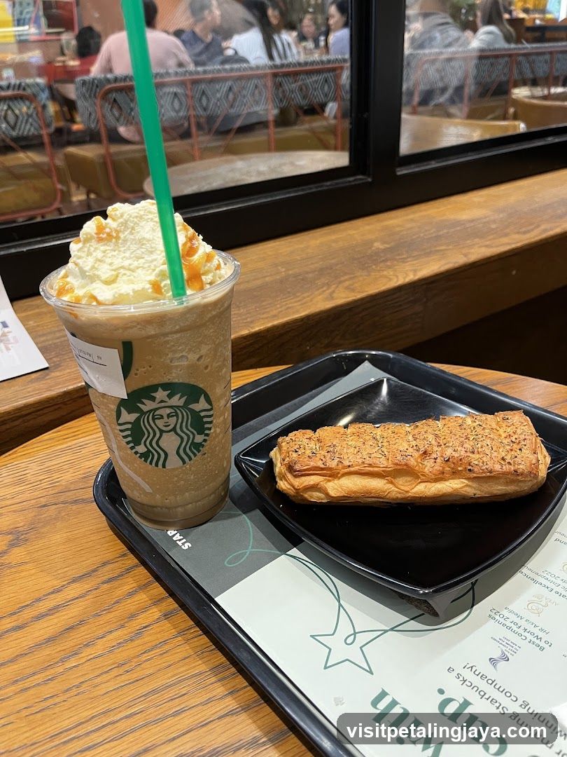 Starbucks Iced Drink and Pastry