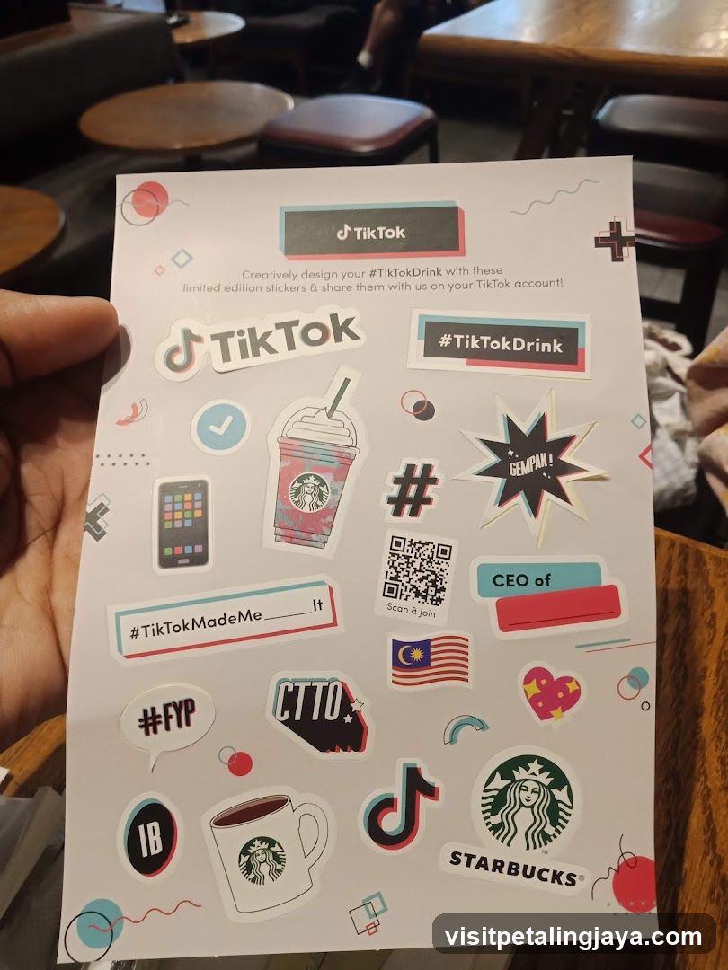 TikTok x Starbucks Sticker Sheet