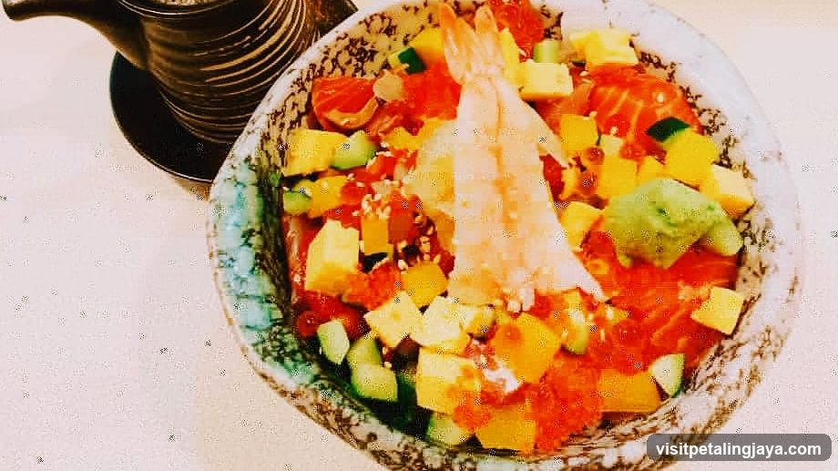 Bowl of Poke with Shrimp and Avocado