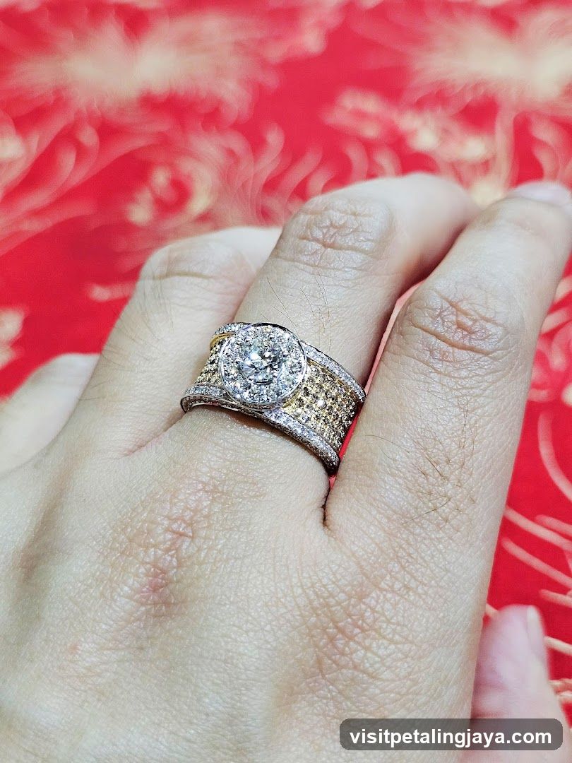 Diamond Ring on Finger