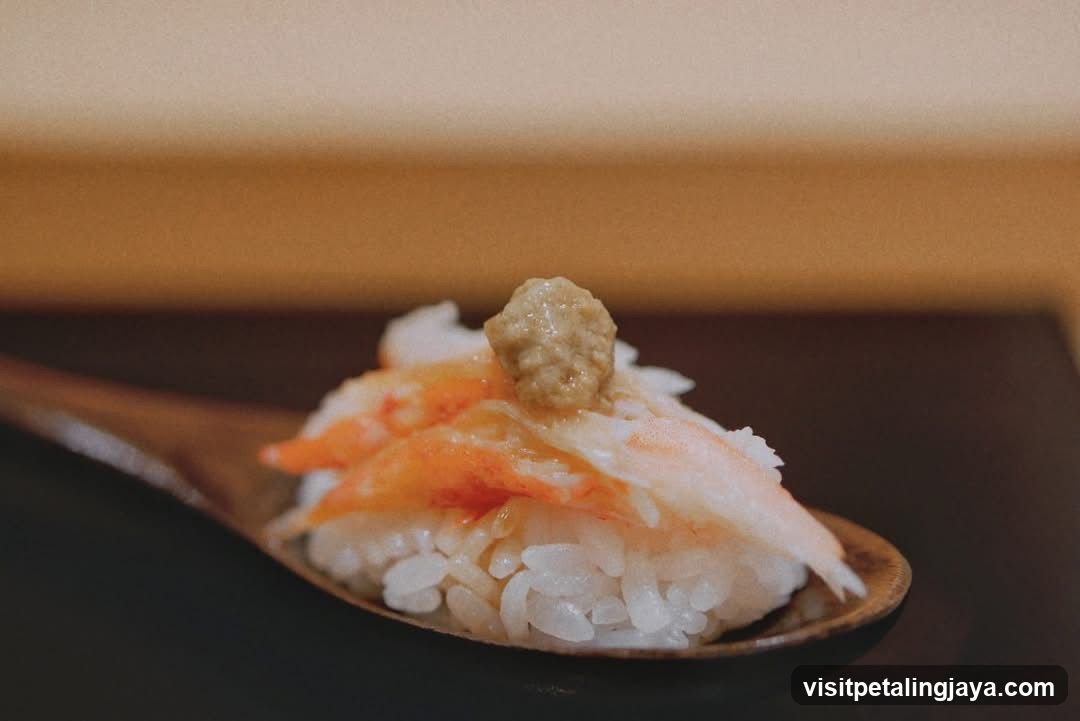 Sushi on a wooden spoon