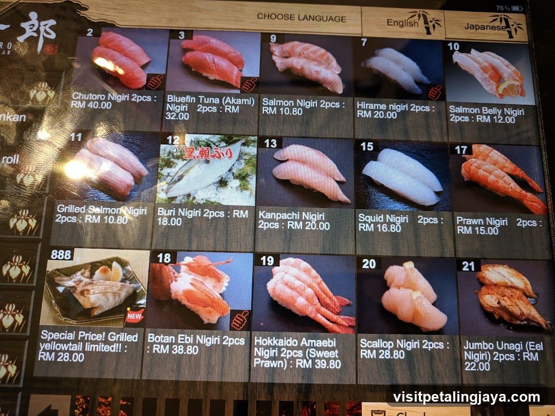 Sushi Menu Board