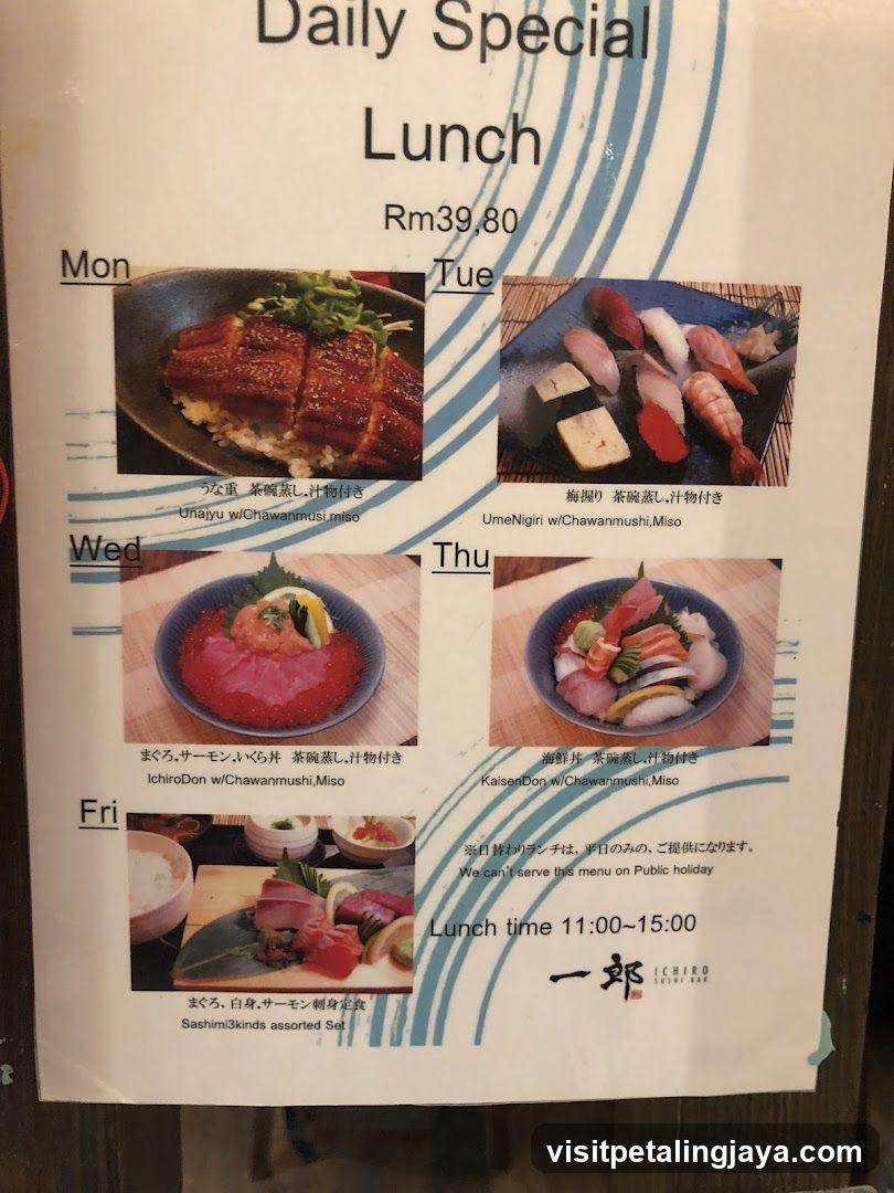 Daily Special Lunch Menu