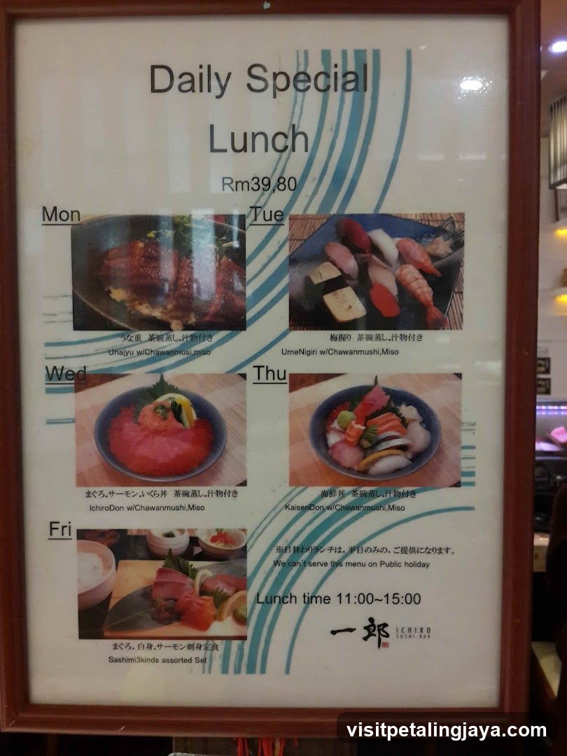 Daily Special Lunch Menu