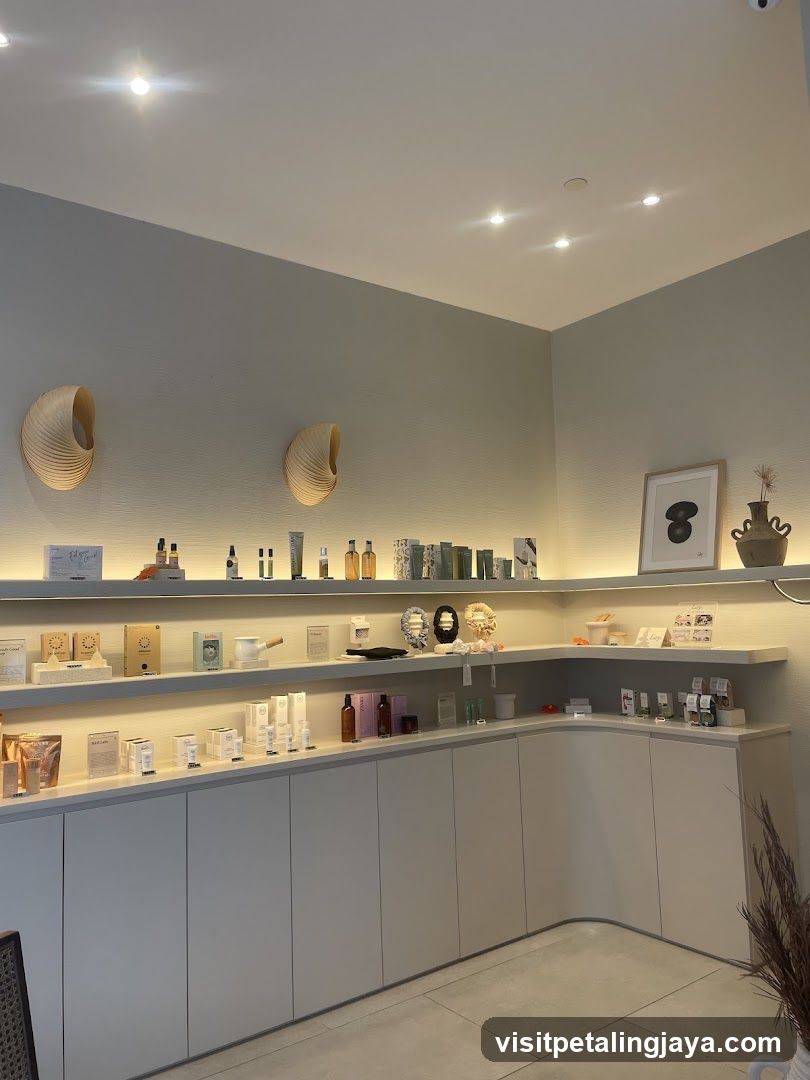 Interior of a minimalist beauty or wellness shop