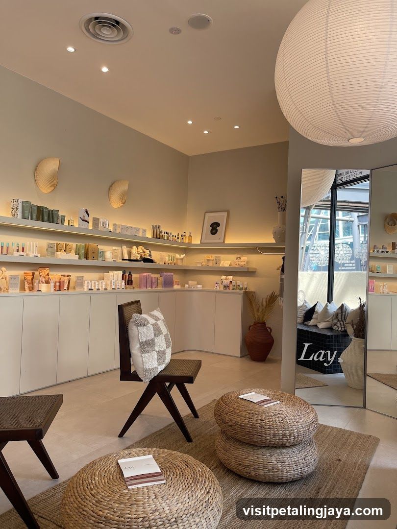 Interior of a minimalist beauty or wellness store