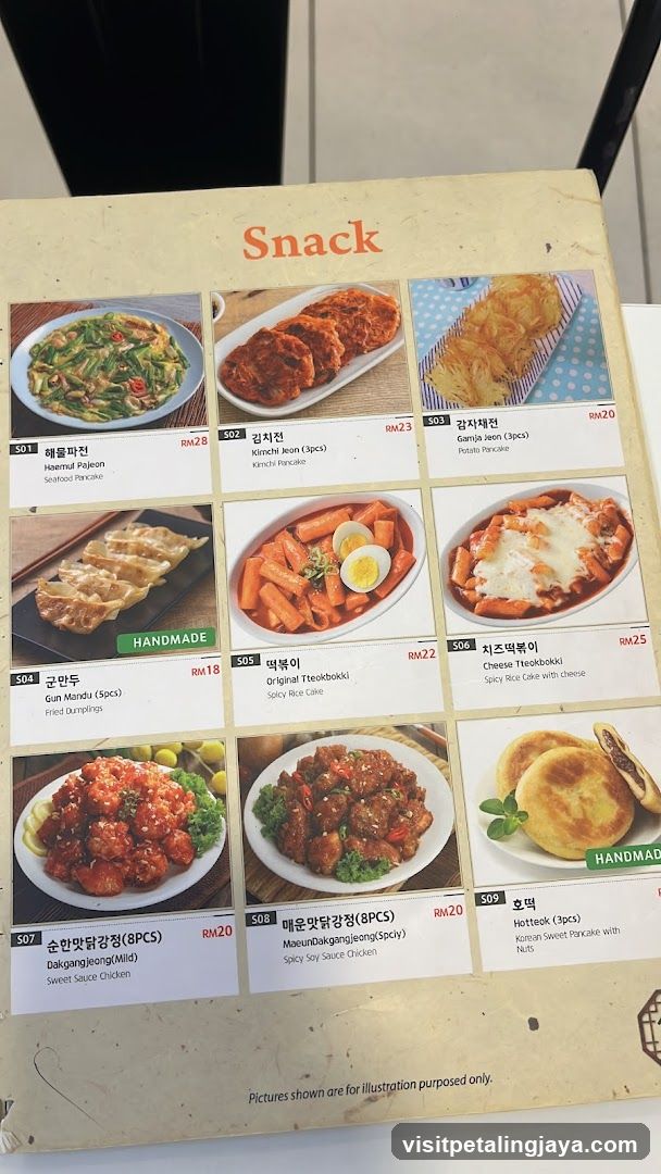 Snack Menu