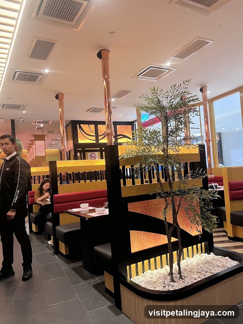 Restaurant Interior with Decorative Plant