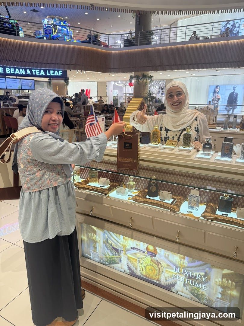 Shopping Mall Interior with Perfume Counter