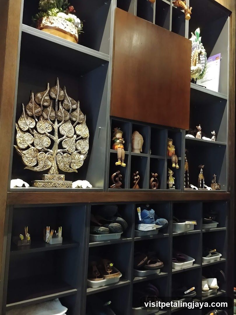 Decorative Shelves with Artifacts and Shoes