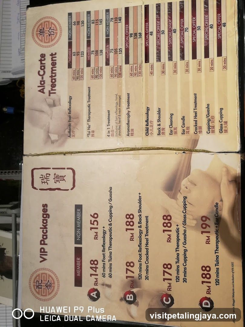 Ala-Carte Treatment & VIP Packages Menu