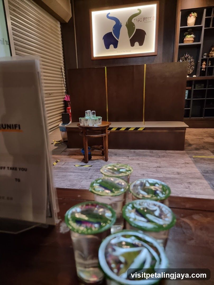 Interior with drinks and signage