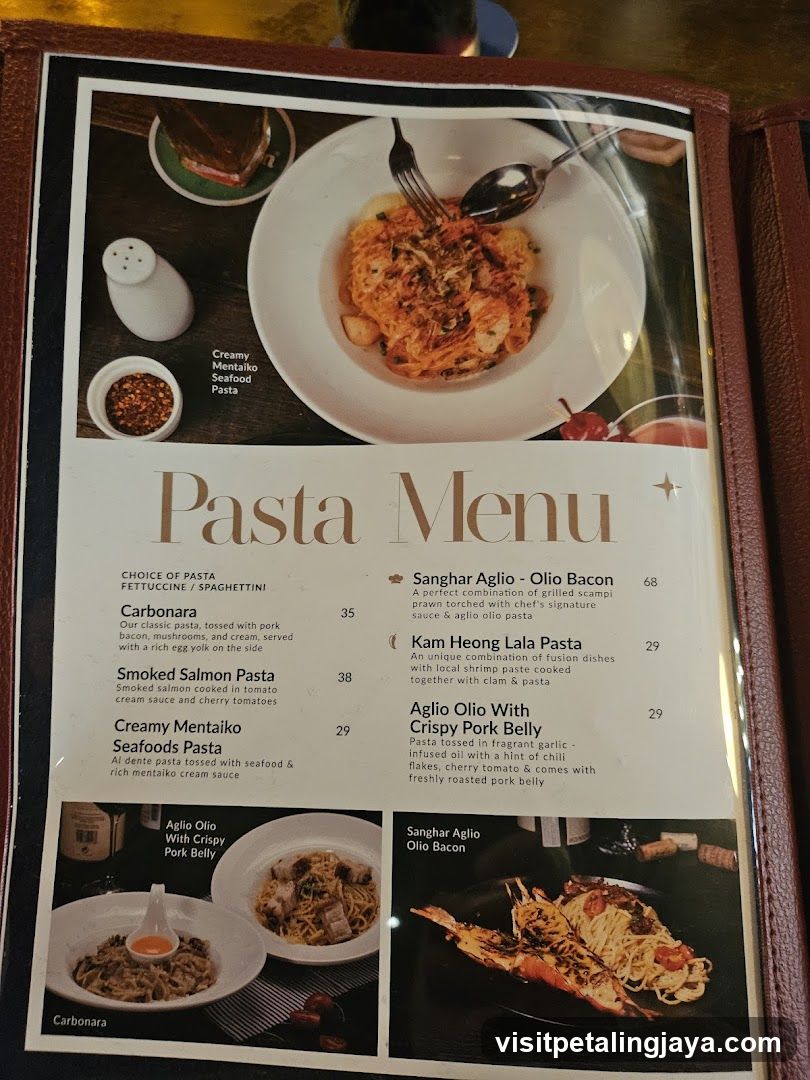 Pasta Menu