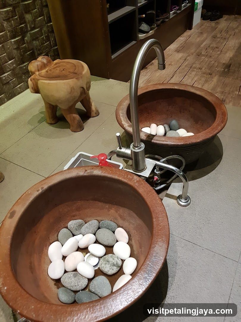 Bathroom Sink with Stones