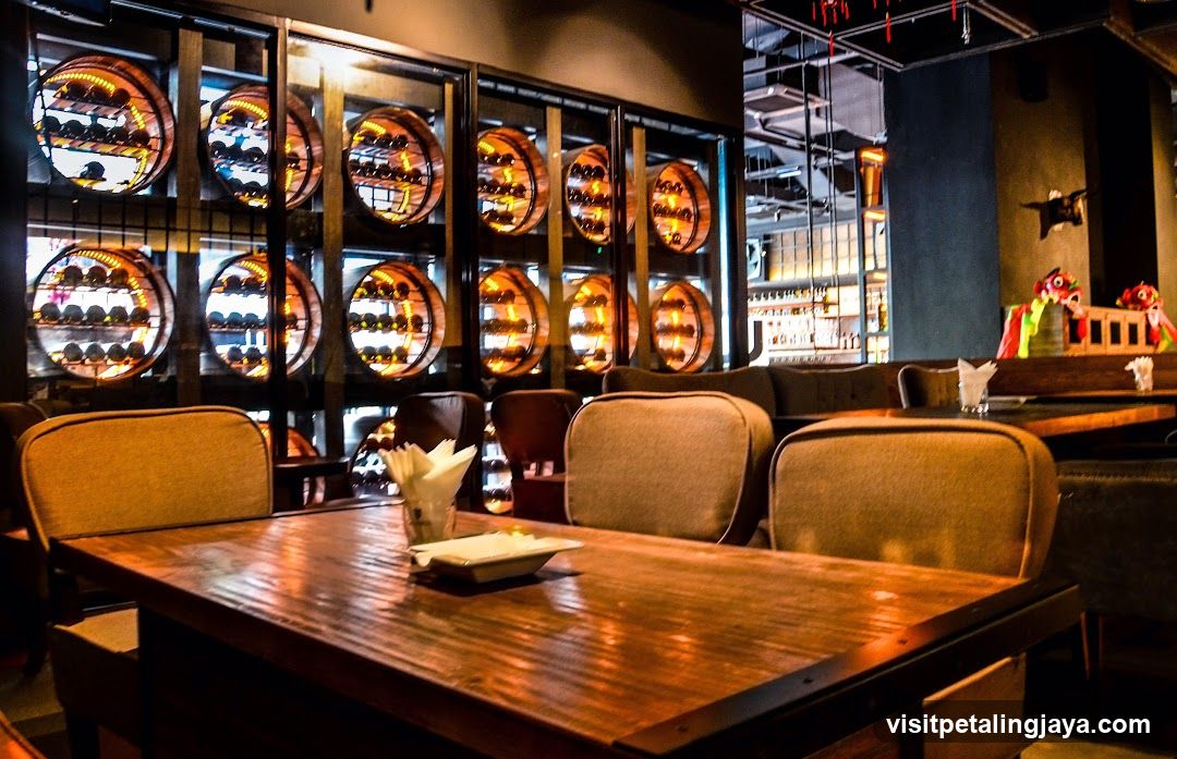 Restaurant Interior with Wine Display