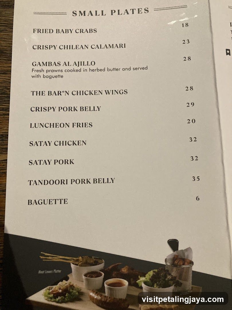 Small Plates Menu