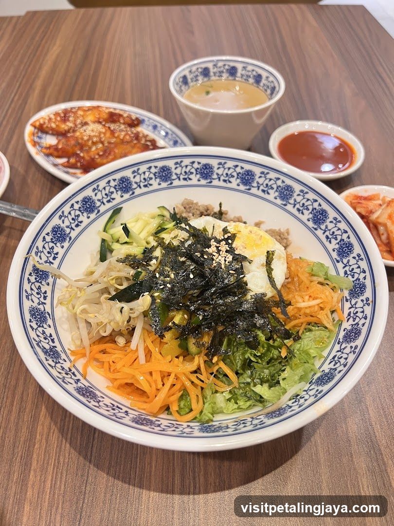 Bowl of Bibimbap with Side Dishes
