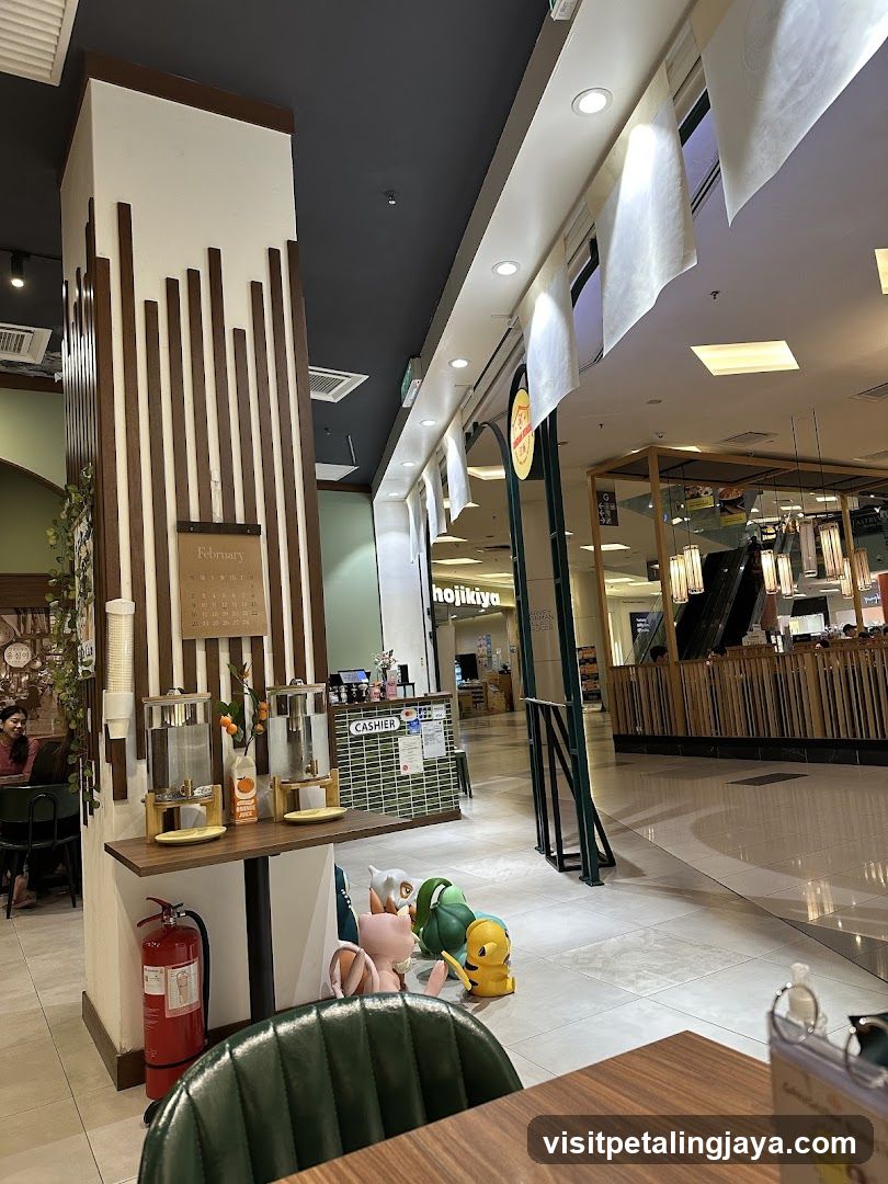 Interior of a food court or mall dining area