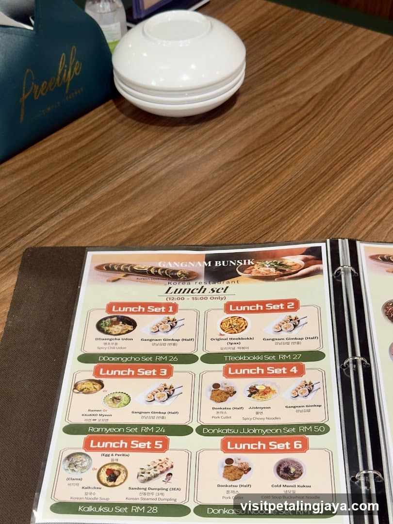 Lunch Set Menu at Gangnam Bunsik