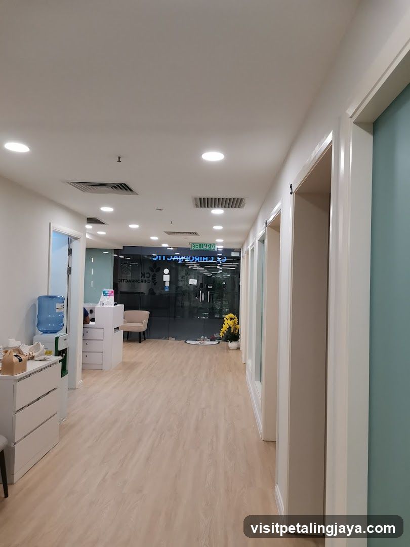 Interior hallway of a modern office or clinic