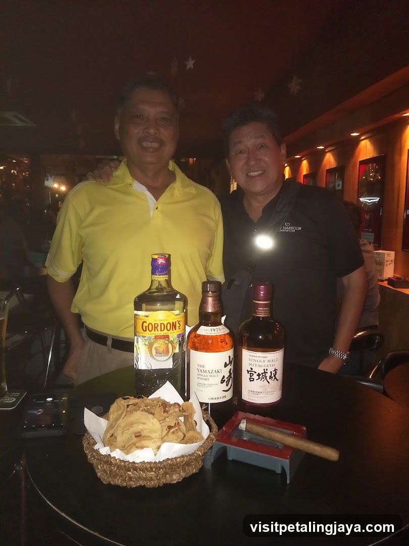 Bar Interior with Spirits and Snacks