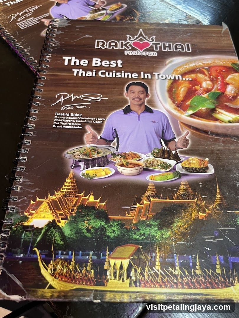 Rak Thai Restaurant Menu Cover