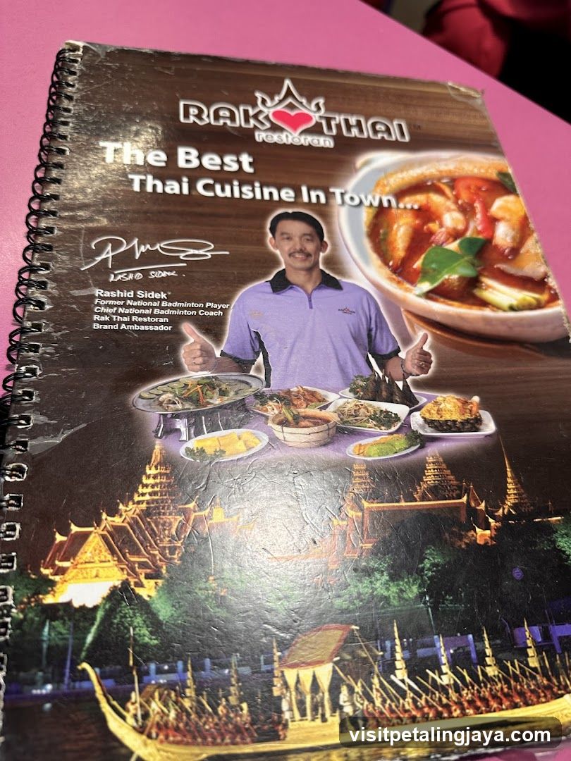 Rak Thai Restaurant Menu Cover