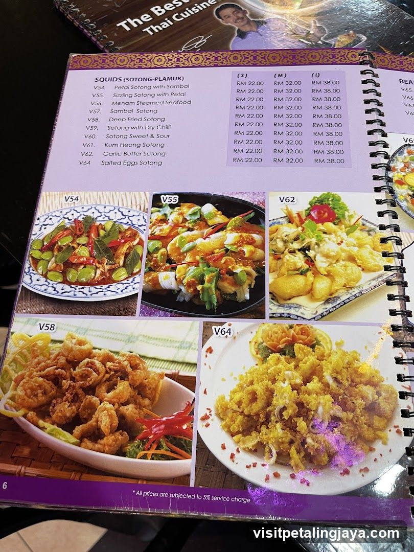 Squids (Sotong-Plamuk) Menu Page