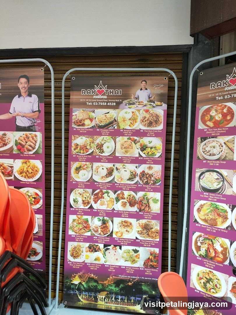 Thai Restaurant Menu Display