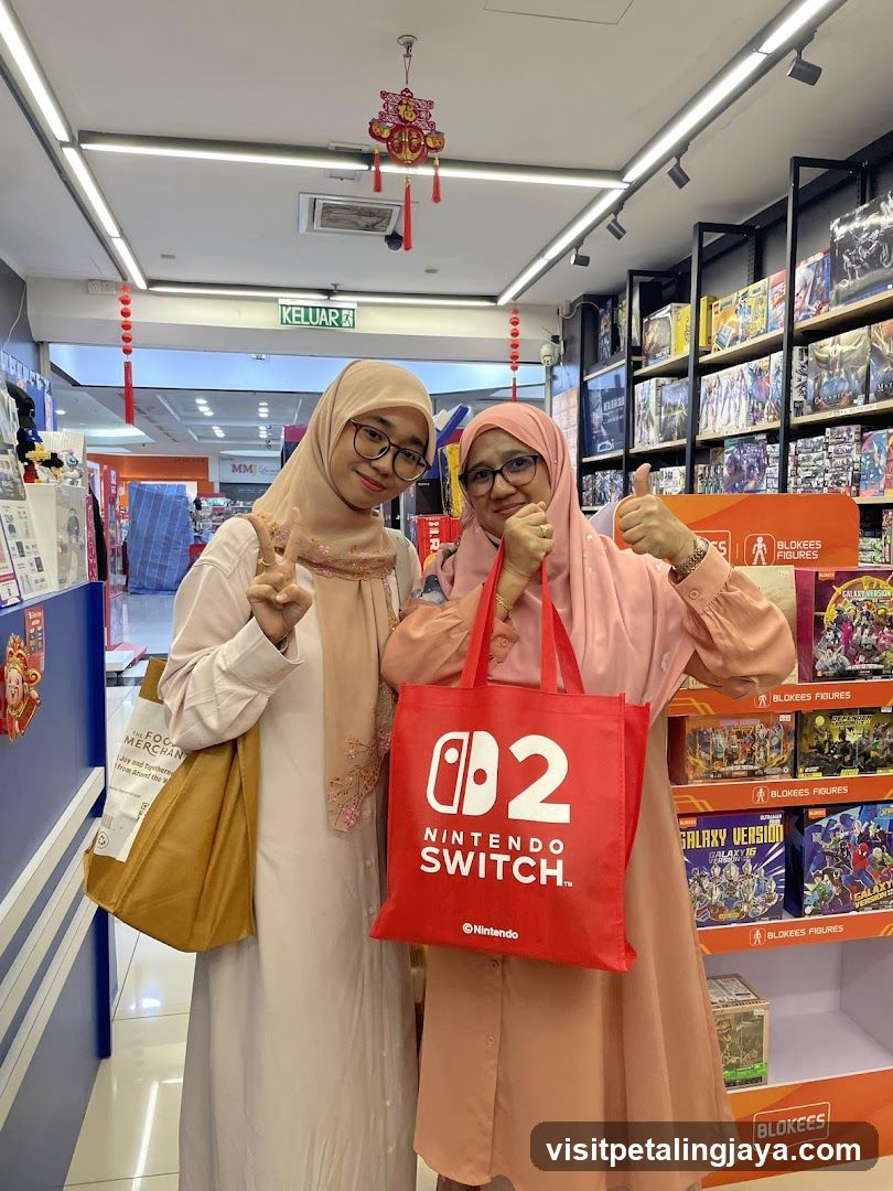 Two women in a store aisle