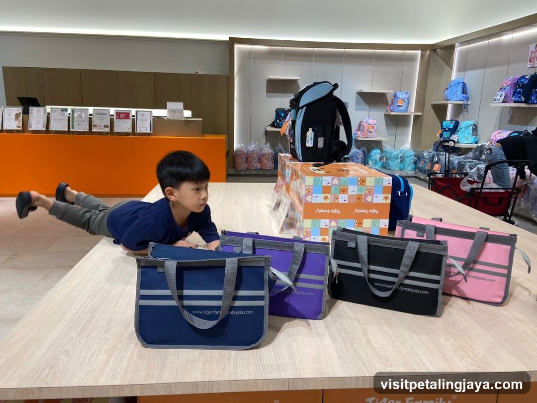 Child Playing on Display Table in Store