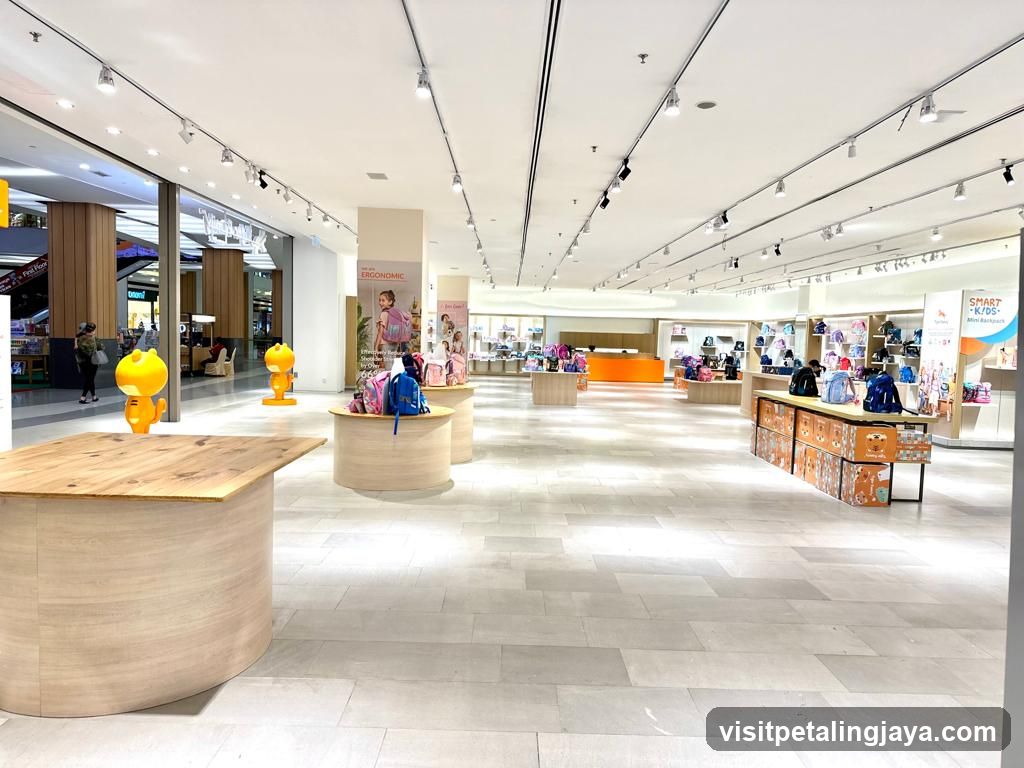 Shopping Mall Interior with Kids' Store Display