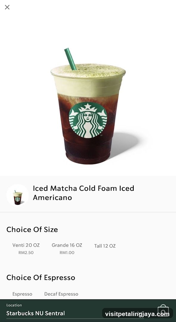 Iced Matcha Cold Foam Iced Americano