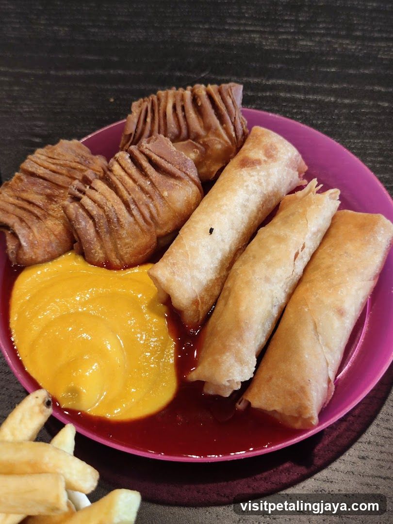 Fried Food Plate with Sauce