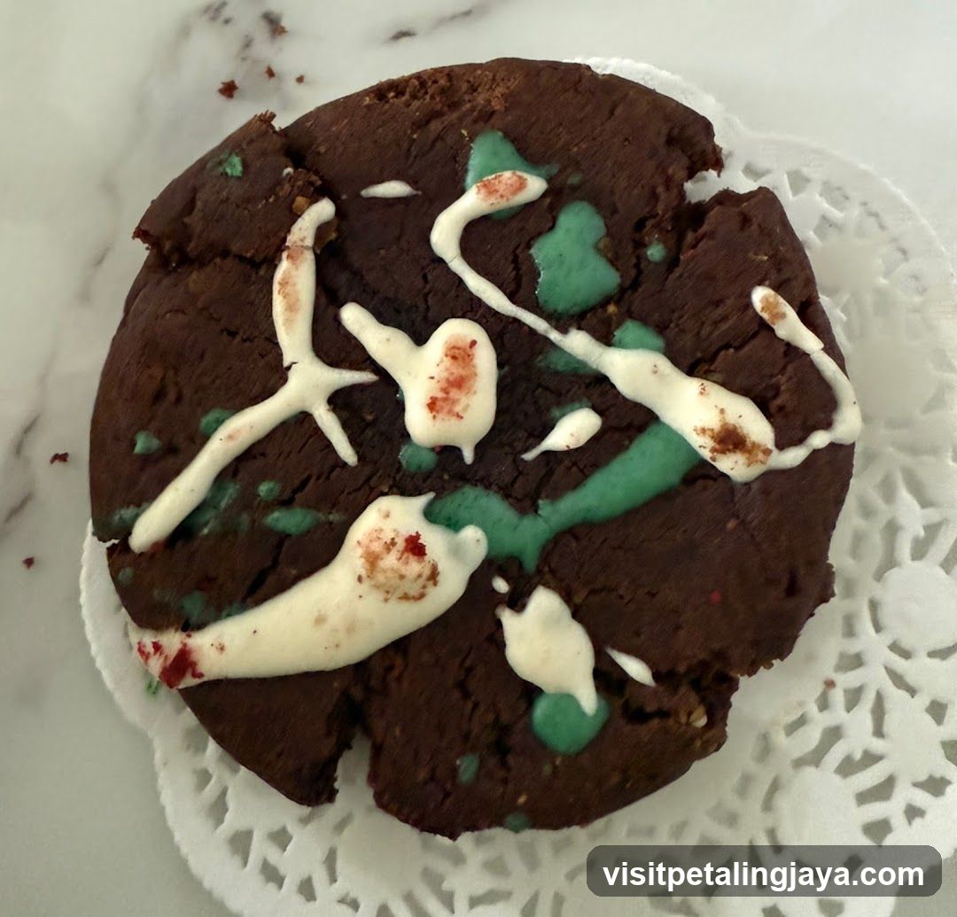 Chocolate Cookie with Frosting Drizzle
